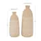 Set of 2 Beige Stoneware Rustic Vases, 15" x 5" x 5"